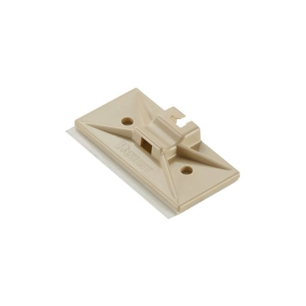 2" L, 1" W, Ivory Plastic Cable Tie Mount, Material: ABS, PK100